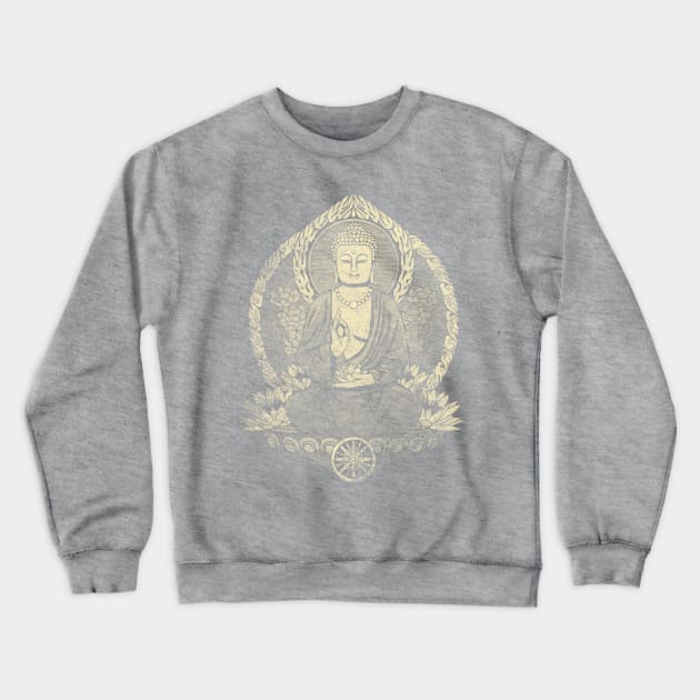 Siddhartha Gautama Buddha Grunge Halftone Crewneck Sweatshirt by GAz